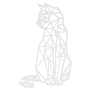Dekoracja Ścienna Ażurowy duży KOT 3D na ściane GEOMETRYCZNY KOT 27cm BIAŁY