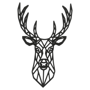 Dekoracja Ścienna obraz ażurowy JELEŃ 3D ozdoba na ścianę 46cm kolor CZARNY