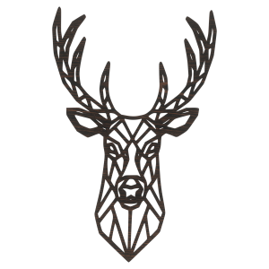 Dekoracja Ścienna obraz ażurowy JELEŃ 3D ozdoba na ścianę 46cm kolor WENGE