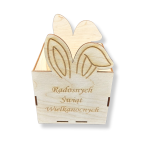 Pudełko na słodycze z uszkami zająca Radosnych Świąt Wielkanocnych