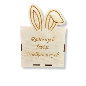 Pudełko na słodycze z uszkami zająca Radosnych Świąt Wielkanocnych