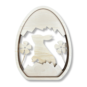 Ozdoaba Wielkanocna Dekoracja warstwowa 3D jajko skorupka i zając 24cm