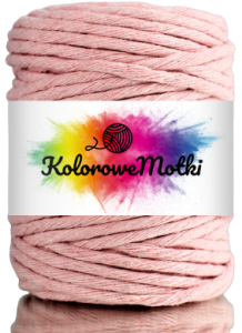 Sznurek Bawełniany Skręcany 50m 5mm Różowy