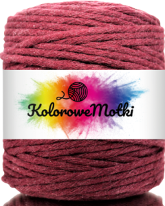 Sznurek Bawełniany Skręcany 100m 5mm Bordowy