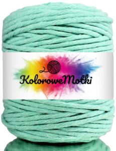 Sznurek Bawełniany Skręcany 100m 5mm Miętowy