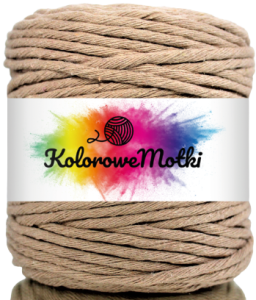 Sznurek Bawełniany Skręcany 100m 5mm Beżowy