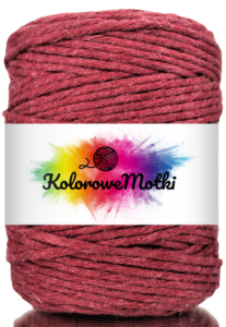 Sznurek Bawełniany Skręcany 100m 3mm Bordowy