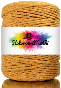 Sznurek Bawełniany Skręcany 100m 3mm Musztardowy