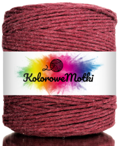 Sznurek Bawełniany Skręcany 200m 3mm Bordowy