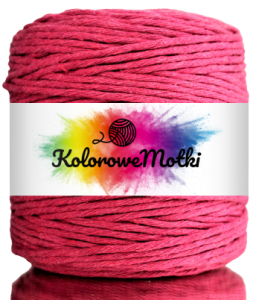 Sznurek Bawełniany Skręcany 200m 3mm Malinowy