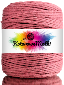 Sznurek Bawełniany Skręcany 200m 3mm Brudny Róż