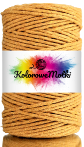 Sznurek Bawełniany Skręcany 60m 2mm Musztardowy