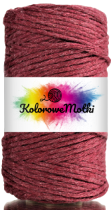 Sznurek Bawełniany Skręcany 60m 2mm Bordowy