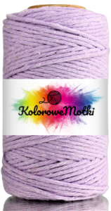 Sznurek Bawełniany Skręcany 60m 2mm Fioletowy