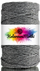 Sznurek Bawełniany Skręcany 60m 2mm Grafit