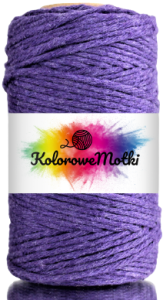 Sznurek Bawełniany Skręcany 60m 2mm Lawendowy