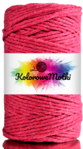 Sznurek Bawełniany Skręcany 60m 2mm Malinowy